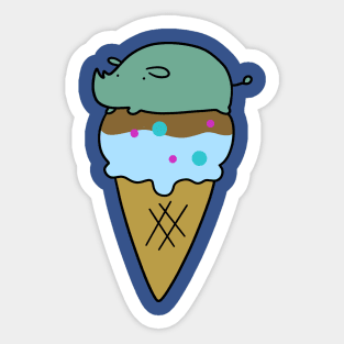 Rhino Icecream Cone Sticker